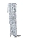 AZALEA WANG ADRIEL FRINGE BOOT IN SILVER