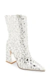 Azalea Wang Agave Embellished Pointed Toe Bootie In Silver