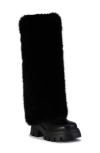 Azalea Wang Ahsoka Faux Shearling Lug Sole Boot In Black