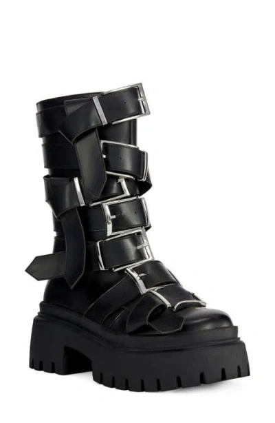 Azalea Wang Alcetasa Faux Leather Buckle Boot In Black