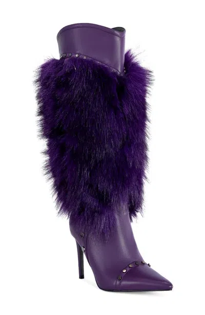 Azalea Wang Alisette Snake Embossed Faux Leather Knee High Boot In Animal Print