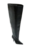 Azalea Wang Donato Pointed Toe Over The Knee Boot In Black