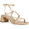 Azalea Wang Anika Ankle Strap Sandal In Beige