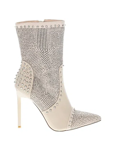 Pre-owned Azalea Wang Ankle Boots In Ivory