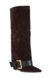Azalea Wang Antonina Belted Wedge Boot In Animal Print