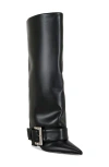 Azalea Wang Antonina Belted Wedge Boot In Multi