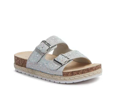 Azalea Wang Aquila Espadrille Platform Sandal In Silver