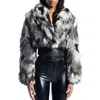 Azalea Wang Arias Faux Fur Coat In Gray