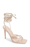 Azalea Wang Arica Ankle Wrap Sandal In Beige