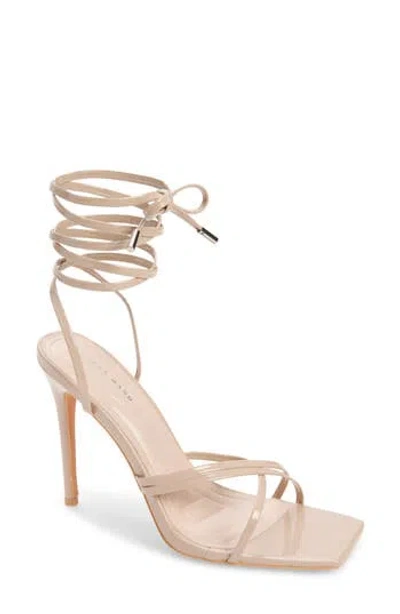 Azalea Wang Arica Ankle Wrap Sandal In Beige