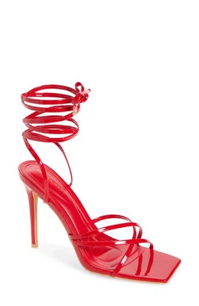 Azalea Wang Arica Ankle Wrap Sandal In Red