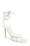 Azalea Wang Arica Ankle Wrap Sandal In White