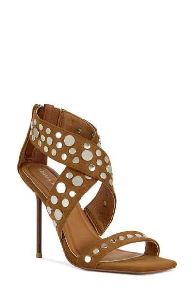 Azalea Wang Arte Studded Sandal In Brown