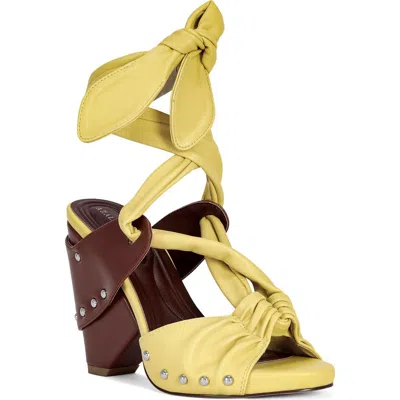 Azalea Wang Aruba Ankle Tie Sandal In Yellow