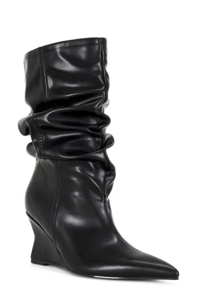 Azalea Wang Asaf Slouch Shaft Bootie In Black