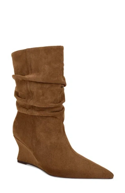 Azalea Wang Asaf Slouch Shaft Bootie In Brown