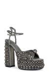 Azalea Wang Astrella Ankle Strap Platform Sandal In Gray