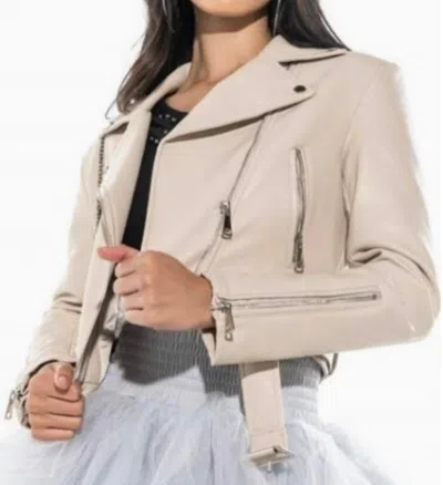 Azalea Wang Attalae Motto Jacket In Beige
