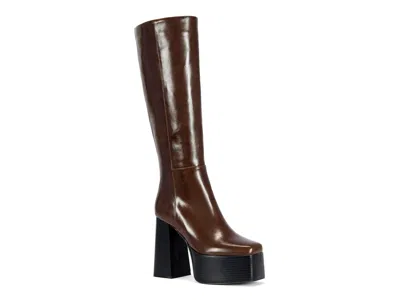 Azalea Wang Augustine Platform Boot In Chocolate Brown
