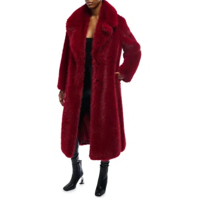 Azalea Wang Bcardi Faux Fur Coat In Red
