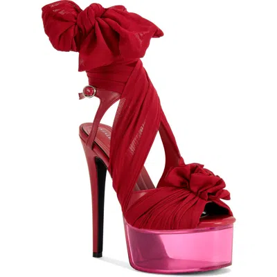 Azalea Wang Beauden Platform Sandal In Red