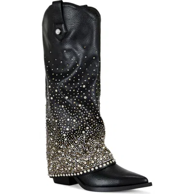 Azalea Wang Beth Stud Western Boot In Black
