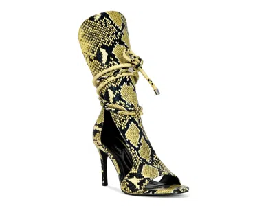Azalea Wang Bocker Snakeskin Embossed Sandal In Animal Print