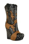 Azalea Wang Callia Platform Western Boot In Multi
