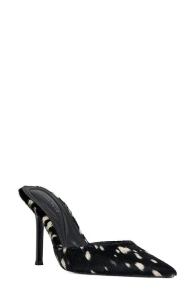 Azalea Wang Cambie Calf Hair Mule In Black