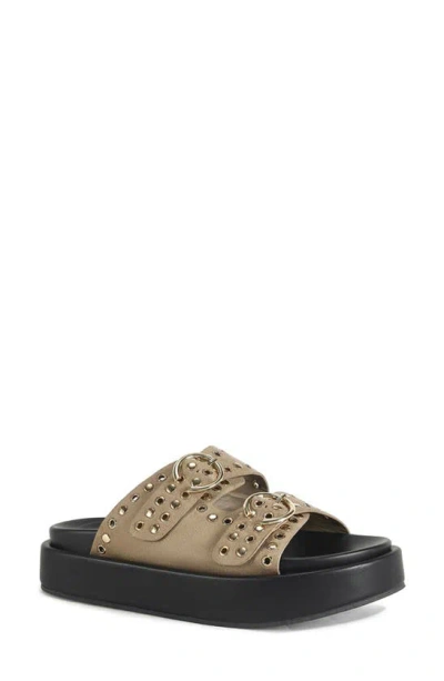 Azalea Wang Carrington Platform Slide Sandal In Brown