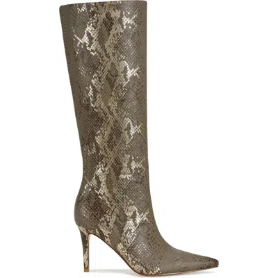 Azalea Wang Cashy Pointed Toe Knee High Boot In Light Pastel Brown