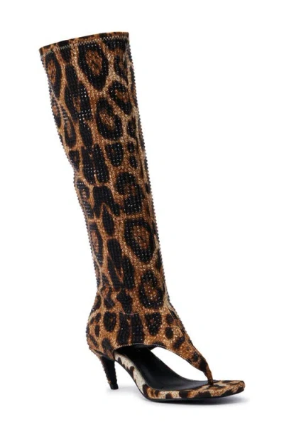 Azalea Wang Cecile Animal Print Sandal In Leopard