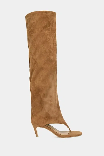 Azalea Wang Chandi Slouchy Stiletto Sandal Boot In Tan, Women's At Urban Outfitters In Multi
