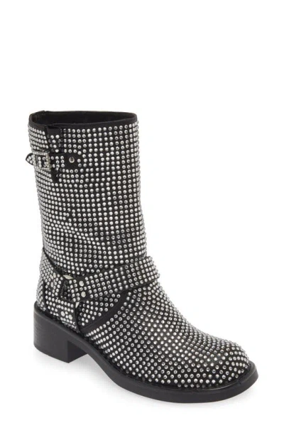 Azalea Wang Charity Water Resistant Moto Boot In Silver