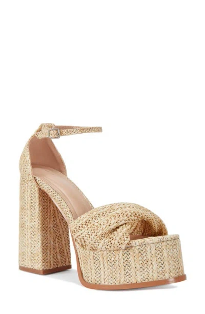 Azalea Wang Clary Platform Sandal In Beige