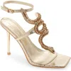 Azalea Wang Cobra Ankle Strap Sandal In Gold