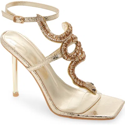 Azalea Wang Cobra Ankle Strap Sandal In Gold