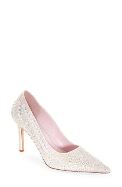 Azalea Wang Corbel Rhinestone Pointed Toe Pump In Pink