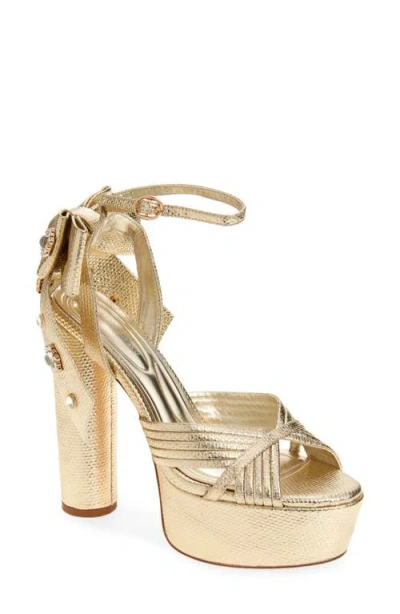 Azalea Wang Crawley Ankle Strap Platform Sandal In Gold