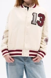 Azalea Wang Crystal 13 Logo Bomber Jacket In White