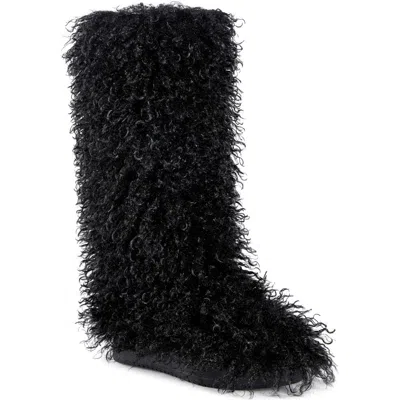 Azalea Wang Denton Faux Fur Boot In Animal Print