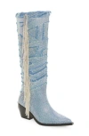 Azalea Wang Domingo Pointed Toe Boot In Blue
