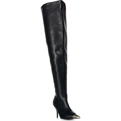 Azalea Wang Donato Pointed Toe Over The Knee Boot In Black