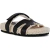 Azalea Wang Dovey Faux Shearling Slide Sandal In Black