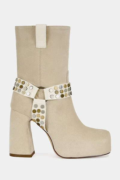 Azalea Wang Dyzma Moto Platform Bootie In Neutral