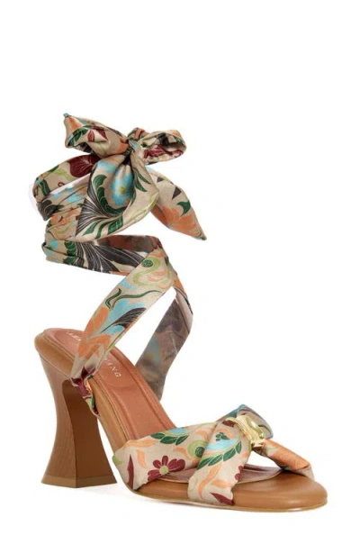 Azalea Wang Elandra Ankle Wrap Sandal In Multi