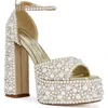 Azalea Wang Elenaor Beaded Platform Sandal In Multi