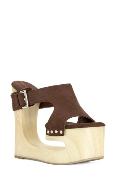 Azalea Wang Elgedi Platform Sandal In Brown