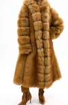 Azalea Wang Elizabeth Faux Fur Coat In Brown