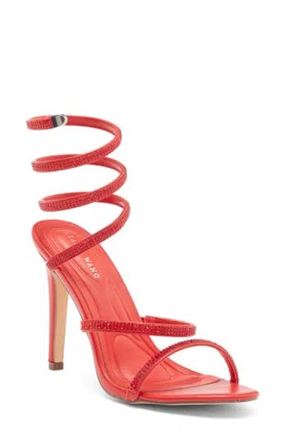Azalea Wang Elvinia Ankle Wrap Sandal In Red